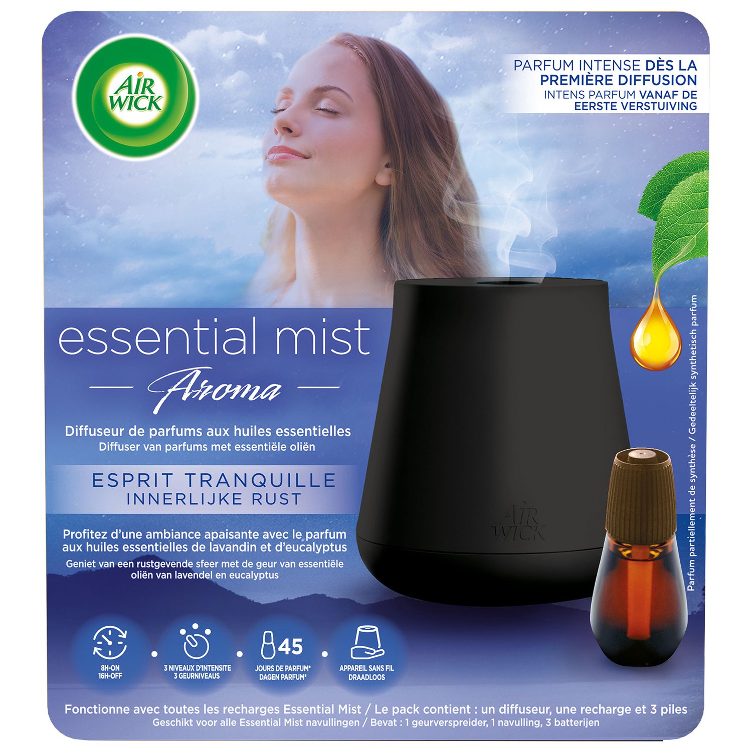 Airwick Recharge de diffuseur d'huile parfumée Air Wick Essential Mist,  Fleurs de lavande