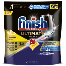 Finish Ultimate All in 1 Detergente para Lavavajillas Limón