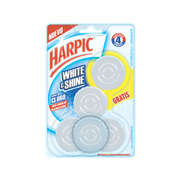 Harpic® White & Shine Pastilla Para Tanque Con Aroma A Cloro 5pzas.
