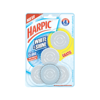 Harpic® White & Shine Pastilla Para Tanque Con Aroma A Cloro, 5pzas