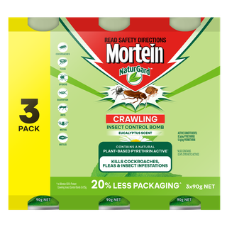 Mortein Naturgard Crawling Insect Control Bomb Eucalyptus Scent 3 x 90g