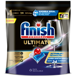 Finish Ultimate All in 1 Detergente para Lavavajillas Regular